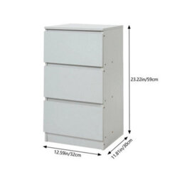 Modern Nightstand Bedroom Bedside Table Storage Cabinet With 3 Drawer - thumbnail 2