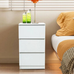 Modern Nightstand Bedroom Bedside Table Storage Cabinet With 3 Drawer - thumbnail 1