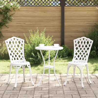 Berkfield Garden Bistro Set 3 Pcs White Aluminium - image 1