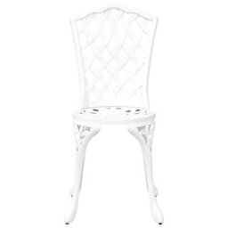 Berkfield Garden Bistro Set 3 Pcs White Aluminium - thumbnail 7