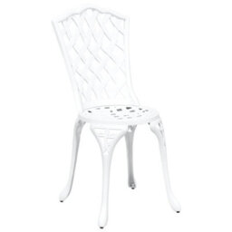 Berkfield Garden Bistro Set 3 Pcs White Aluminium - thumbnail 4