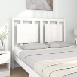 Berkfield Bed Headboard White 125.5X4X100 Cm Solid Pine Wood - thumbnail 3