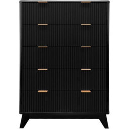 5 Drawer Dresser Dresser Chest Of Drawer Fluted Tall Dresser Bedroom Living Room - thumbnail 1