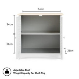 Grey Bathroom Storage Cabinet 2 Shelves - thumbnail 3