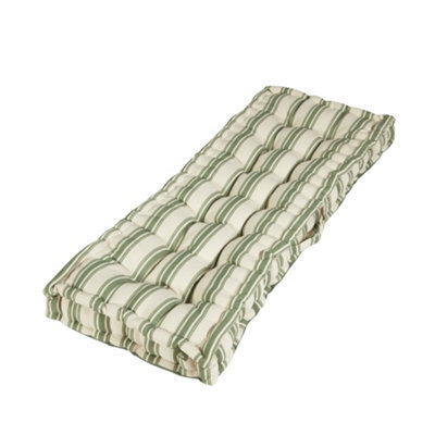 Dibor Forest Green Cotton Stripe Indoor Outdoor Garden Chair Sofa Bench Cushion