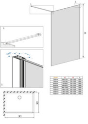 Rinse bathrooms Rinse Walkin Shower Enclosure 1000mm Front 1000mm End Panel Grey Glass Wetroom Screen-White 1600X1000 Shower Tray Waste - thumbnail 8