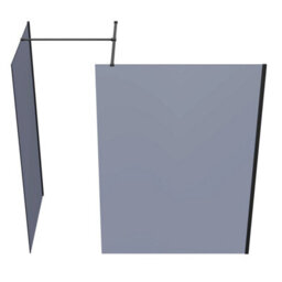 Rinse bathrooms Rinse Walkin Shower Enclosure 1000mm Front 1000mm End Panel Grey Glass Wetroom Screen-White 1600X1000 Shower Tray Waste - thumbnail 3
