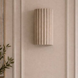 CGC Interiors Allegra Oatmeal Linen Fine Scallop Wall Light - thumbnail 4
