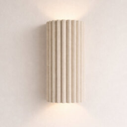 CGC Interiors Allegra Oatmeal Linen Fine Scallop Wall Light - thumbnail 1