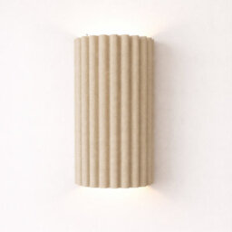 CGC Interiors Allegra Oatmeal Linen Fine Scallop Wall Light - thumbnail 2