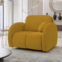 Convertible Armchair Bed Viva Comfy I With Storage Compact Single Sofa Sleeper For Small Spaces Mustard