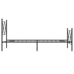 Berkfield Metal Bed Frame Without Mattress With Footboard Black 75X190Cm - thumbnail 5