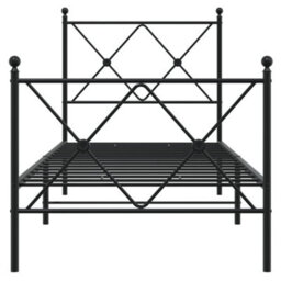 Berkfield Metal Bed Frame Without Mattress With Footboard Black 75X190Cm - thumbnail 4