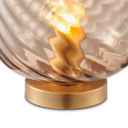 Furniturebox Uk Aurelia Small Brown Glass Touch Dimmable Table Lamp - thumbnail 7