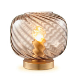 Furniturebox Uk Aurelia Small Brown Glass Touch Dimmable Table Lamp - thumbnail 5
