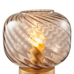 Furniturebox Uk Aurelia Small Brown Glass Touch Dimmable Table Lamp - thumbnail 6