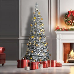 Xmas Haus 2.1M Pre-Lit 200Ww Led Pop Up Gold Decor Xmas Tree - thumbnail 7
