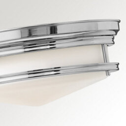 Luminosa Lighting Elstead Hadley 3 Light Semi Flush Ceiling Light Chrome, E27 - thumbnail 2