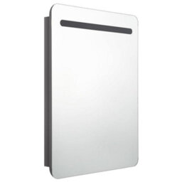 Berkfield Led Bathroom Mirror Cabinet Shining Grey 60X11X80 Cm - thumbnail 3