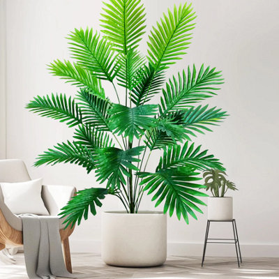 123Cm Artificial Palm Tree Without Pot , 18 Leaves, Tropical Fake Plant For Home And Garden Decor - image 1