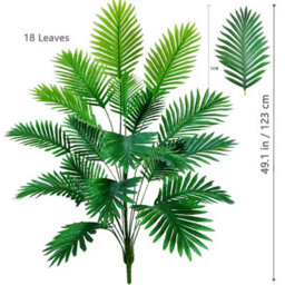 123Cm Artificial Palm Tree Without Pot , 18 Leaves, Tropical Fake Plant For Home And Garden Decor - thumbnail 2
