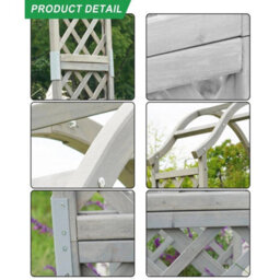Garden Arch Wooden Pergola Feature Trellis Rose Climbing Plant Grey Wood Archway - thumbnail 4