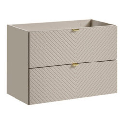 Heze Furniture Viva Bathroom Vanity Unit With Basin 80 Cm Ribbed Fluted - Cashmere - thumbnail 2