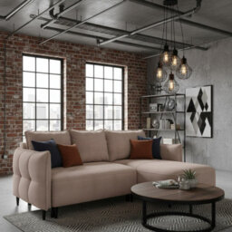 Sycylia Modern Corner Sofa Bed With Sleeping Function Pine Wood Frame Chipboard Structure 244X165Cm Pink Right - thumbnail 2