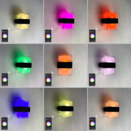 Amorly Nordic Rgb Led Wall Lamp, Wifi Smart Wall Light,remote Control, Waterproof Indoor Outdoor Decorative Ambient Light For Home Room - thumbnail 3