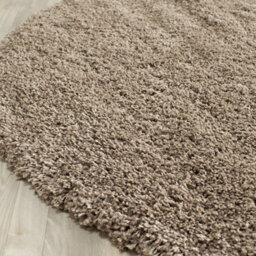 Bravich Taupe Thick Shaggy Circle Rug - California - 150Cm - thumbnail 1