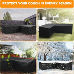 L-Shaped Waterproof Rattan Garden Furniture Cover For Corner Sofa - Living Room 215 X 80 85 Cm - thumbnail 5