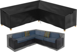 L-Shaped Waterproof Rattan Garden Furniture Cover For Corner Sofa - Living Room 215 X 80 85 Cm - thumbnail 1