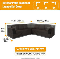 L-Shaped Waterproof Rattan Garden Furniture Cover For Corner Sofa - Living Room 215 X 80 85 Cm - thumbnail 2