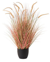Wyld And Coco Greenleaf 120Cm Artificial Potted Reed Flower With Orange Spikes And Pot - thumbnail 1
