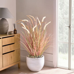 Wyld And Coco Greenleaf 120Cm Artificial Potted Reed Flower With Orange Spikes And Pot - thumbnail 2