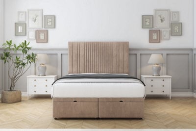 "Sloomy Kingsley Mink Naples Ottoman Bed Base With 26"" Strutted Headboard 2'6 Small Single" - image 1