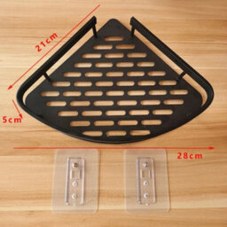 Black 2X-Corner Shower Caddy Bathroom Storage Shelf Rack Basket Organiser Tidy Tray - thumbnail 2