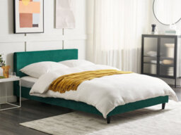 Beliani Bed Velvet Fitou 140 X 200 Cm (Eu Double) Dark Green - thumbnail 2