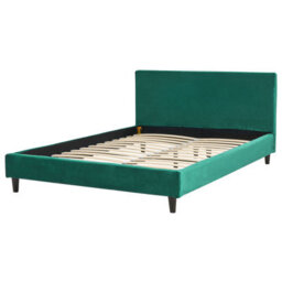 Beliani Bed Velvet Fitou 140 X 200 Cm (Eu Double) Dark Green - thumbnail 5