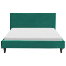Beliani Bed Velvet Fitou 140 X 200 Cm (Eu Double) Dark Green - thumbnail 4