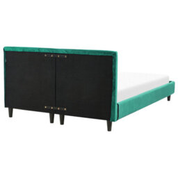 Beliani Bed Velvet Fitou 140 X 200 Cm (Eu Double) Dark Green - thumbnail 6