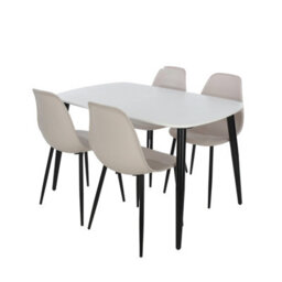 Core Products Aspen White 120Cm Rectangular Dining Table With 4 Calico Plastic Curve Design Chairs - thumbnail 2