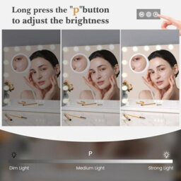 Vanity Makeup Mirror 15 Bulbs 3 Color Modes Wall Or Tabletop 24X22In - thumbnail 5