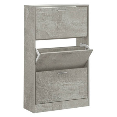 Berkfield Modern Shoe Cabinet Concrete Grey 63X24X103 Cm Engineered Wood