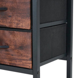 2 Pack Rustic Bedside Cabinet Bedroom Furniture 3 Drawer Storage Nightstand Side Table - thumbnail 3