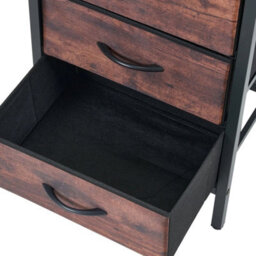 2 Pack Rustic Bedside Cabinet Bedroom Furniture 3 Drawer Storage Nightstand Side Table - thumbnail 4