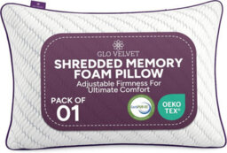 Zuvo Adjustable Shredded Memory Foam Pillow For Neck And Shoulder Support Customisable For Side And Back Sleepers Pack Of 1 - thumbnail 1
