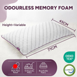Zuvo Adjustable Shredded Memory Foam Pillow For Neck And Shoulder Support Customisable For Side And Back Sleepers Pack Of 1 - thumbnail 2