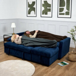 Bravich Milo Corner Sofa Bed With Storage - Velvet Sofa Bed & Pull Out Bed - thumbnail 8