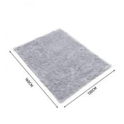 Living And Home Grey Coral Fleece Warm Plush Soft Fluffy Shaggy Bedding Sheet Throw Blanket 130X160 Cm - thumbnail 6